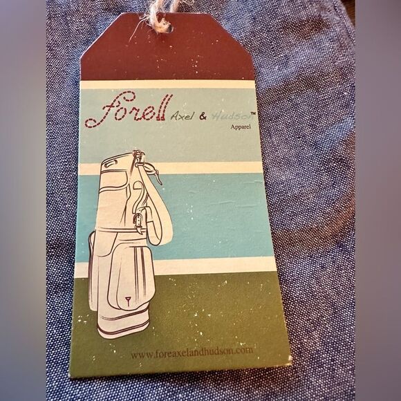 Fore!! Axel & Hudson Blue Linen Woven Plaid Shorts Size 5 NWT - Picture 7 of 8